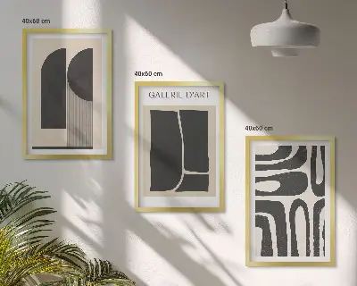 Absztrakt minimalista poszter szett keretezett képek hálószobába