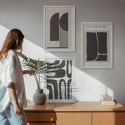 Keretezett kép szett hálószobába Absztrakt minimalista poszterek