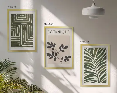 Botanikus bohém minimalista falikép készlet dekoratív falikép szett
