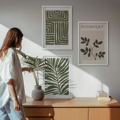 Botanikus bohém minimalista falikép készlet dekoratív falikép szett