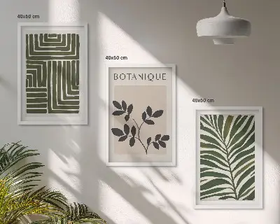 Botanikus bohém minimalista falikép készlet dekoratív falikép szett