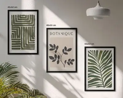 Botanikus bohém minimalista falikép készlet dekoratív falikép szett