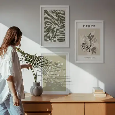 Keretezett képszett hálószobába visszafogott növényi motívumokkal