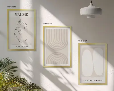 Keretezett képszett hálószobába stílusos minimalista vonalakkal