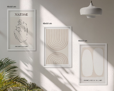 Keretezett kép szett hálószobába Stílusos minimalista vonalak