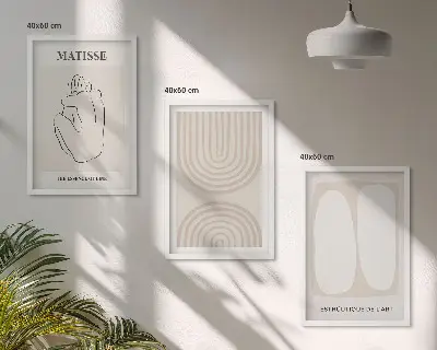 Keretezett képszett hálószobába stílusos minimalista vonalakkal