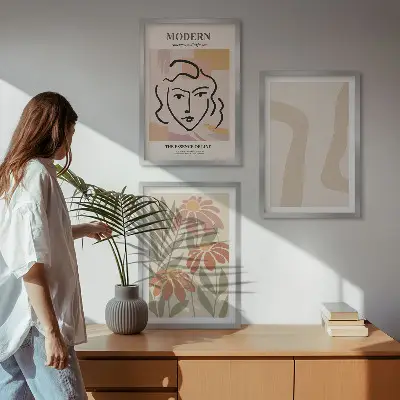 Modern absztrakt nő fali dekoráció kép kép készlet