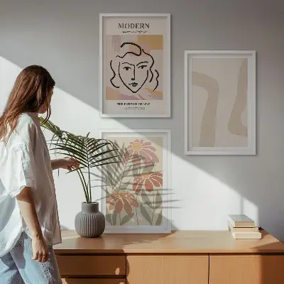 Modern absztrakt nő fali dekoráció kép kép készlet