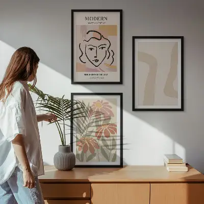 Modern absztrakt nő fali dekoráció kép kép készlet