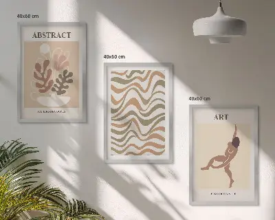 Fali dekorációs képkészlet Matisse bohém absztrakt mintákkal