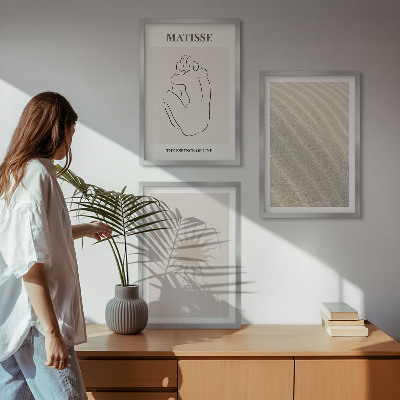 Fali dekoráció kép készlet Minimalista homok vonalak nap