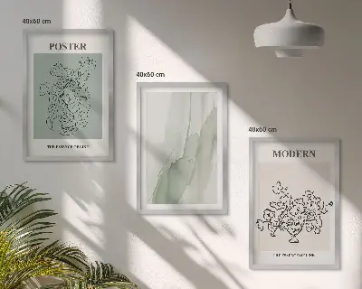 Virágok modern vázában fali dekorációs képszett fali dekoráció képszett