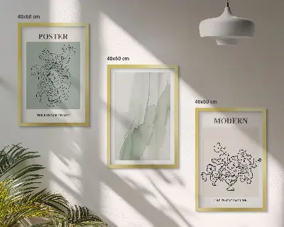 Virágok modern vázában fali dekorációs képszett fali dekoráció képszett