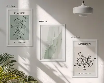 Virágok modern vázában fali dekorációs képszett fali dekoráció képszett