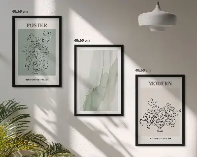 Virágok modern vázában fali dekorációs képszett fali dekoráció képszett