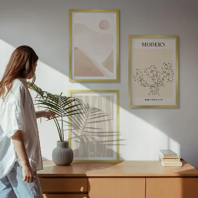 Absztrakt formák színei fali dekorációs képkészlet 