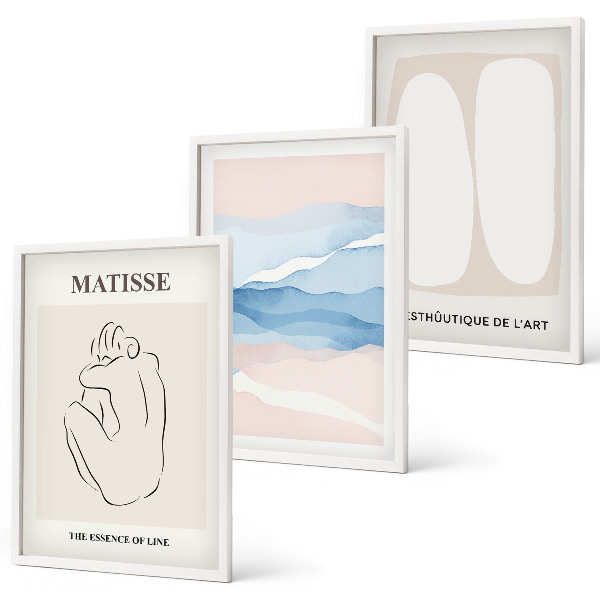 Keretezett kép szett hálószobába Matisse absztrakt formái