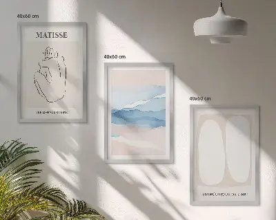 Matisse absztrakt formái kép szett keretezett változat hálószobába