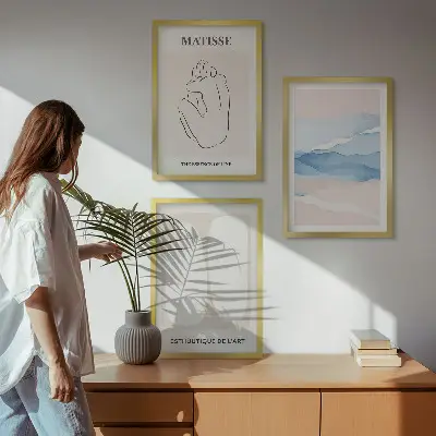 Matisse absztrakt formái kép szett keretezett változat hálószobába