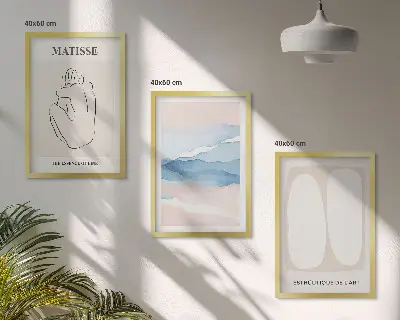 Matisse absztrakt formái kép szett keretezett változat hálószobába