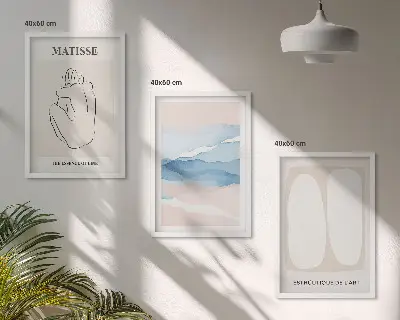 Matisse absztrakt formái kép szett keretezett változat hálószobába