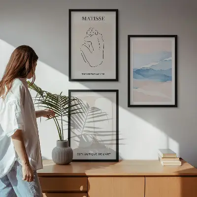 Matisse absztrakt formái kép szett keretezett változat hálószobába