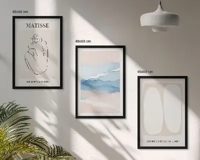 Matisse absztrakt formái kép szett keretezett változat hálószobába