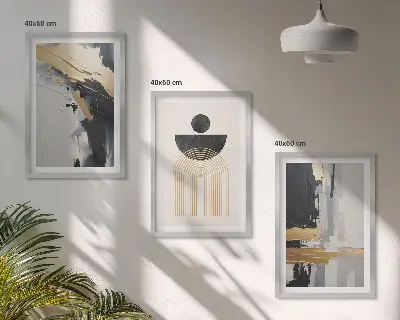 Absztrakt geometria elegancia képszett fali dekoráció