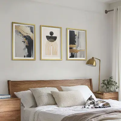 Absztrakt geometria elegancia képszett fali dekoráció
