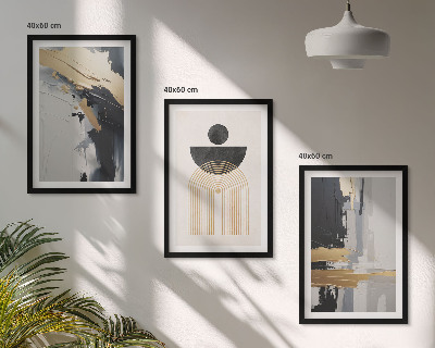 Fali dekoráció kép készlet Absztrakt geometria elegancia