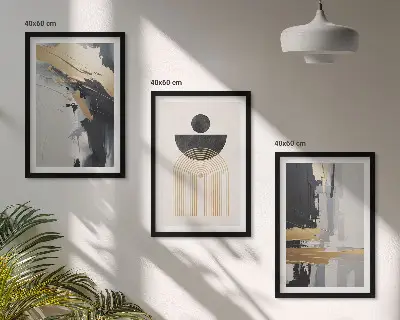 Absztrakt geometria elegancia képszett fali dekoráció