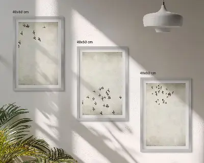 Minimalista madárfestés keretezett képszett hálószobába