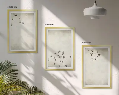 Minimalista madárfestés keretezett képszett hálószobába