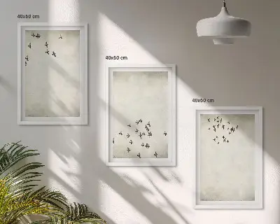 Minimalista madárfestés keretezett képszett hálószobába
