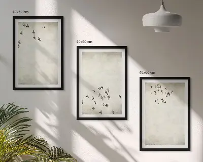 Minimalista madárfestés keretezett képszett hálószobába