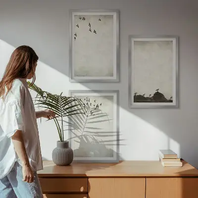 Repülő madarak fali dekoráció kép minimalista stílusú készlet