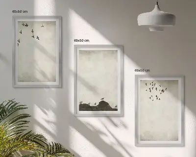 Repülő madarak fali dekoráció kép minimalista stílusú készlet