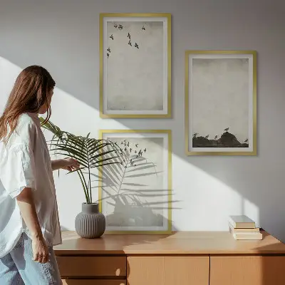 Repülő madarak fali dekoráció kép minimalista stílusú készlet