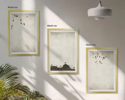 Repülő madarak fali dekoráció kép minimalista stílusú készlet