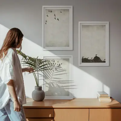 Repülő madarak fali dekoráció kép minimalista stílusú készlet