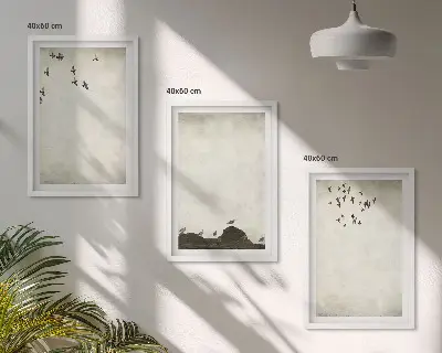 Repülő madarak fali dekoráció kép minimalista stílusú készlet
