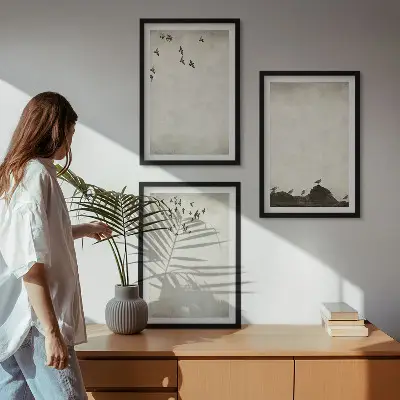 Repülő madarak fali dekoráció kép minimalista stílusú készlet