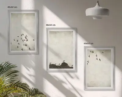 Keretezett képszett hálószobába minimalista stílusú madarak repülés közben