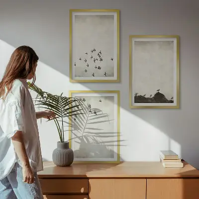 Keretezett képszett hálószobába minimalista stílusú madarak repülés közben