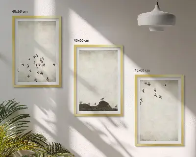 Keretezett képszett hálószobába minimalista stílusú madarak repülés közben