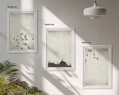 Keretezett képszett hálószobába minimalista stílusú madarak repülés közben