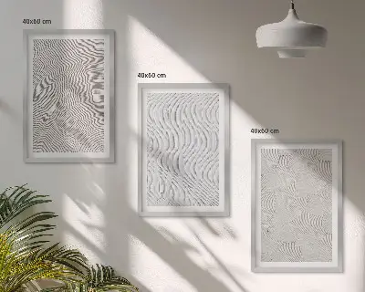 Fali dekorációs képszett geometrikus homokmintákkal