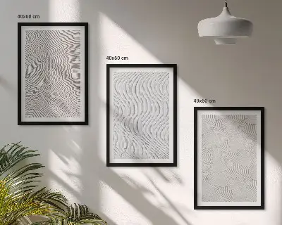 Fali dekorációs képszett geometrikus homokmintákkal