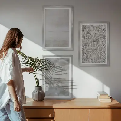 Keretezett képszett hálószobába modern minimalista textúrákkal