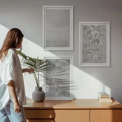 Keretezett képszett hálószobába modern minimalista textúrákkal